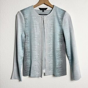Ming Wang Silver Blue Grey Jacket XS Brand New